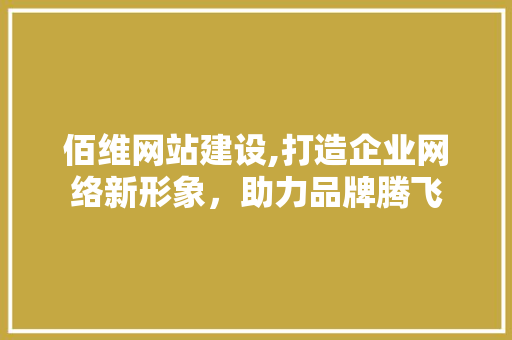 佰维网站建设,打造企业网络新形象，助力品牌腾飞
