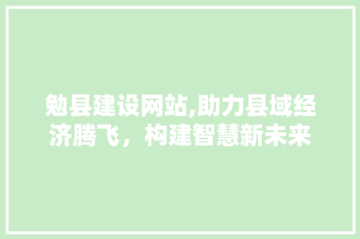 勉县建设网站,助力县域经济腾飞，构建智慧新未来