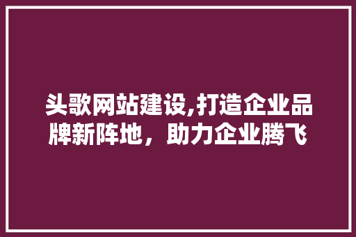 头歌网站建设,打造企业品牌新阵地，助力企业腾飞
