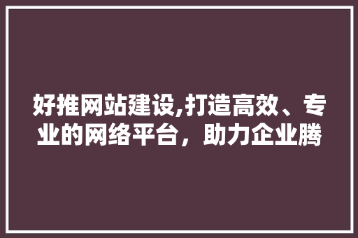 好推网站建设,打造高效、专业的网络平台，助力企业腾飞