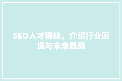 SEO人才稀缺，介绍行业困境与未来趋势