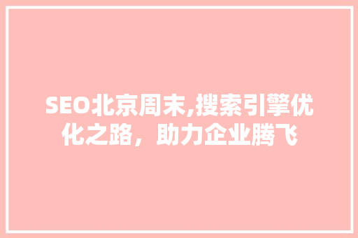 SEO北京周末,搜索引擎优化之路，助力企业腾飞