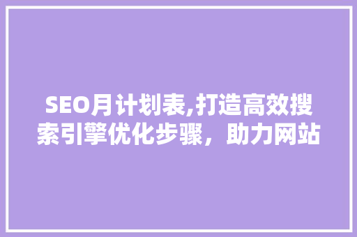 SEO月计划表,打造高效搜索引擎优化步骤，助力网站排名提升