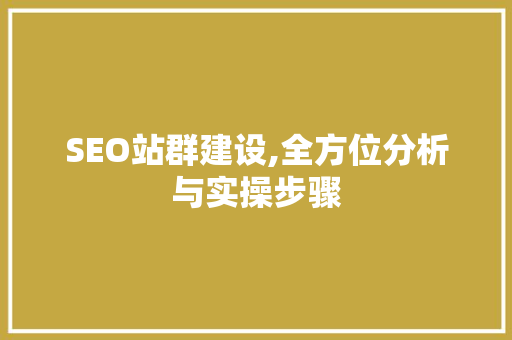 SEO站群建设,全方位分析与实操步骤