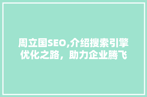 周立国SEO,介绍搜索引擎优化之路，助力企业腾飞