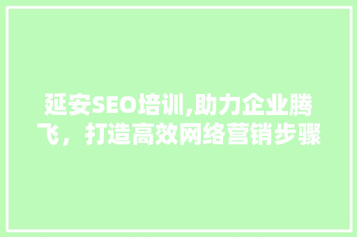 延安SEO培训,助力企业腾飞，打造高效网络营销步骤