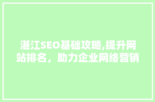 湛江SEO基础攻略,提升网站排名，助力企业网络营销