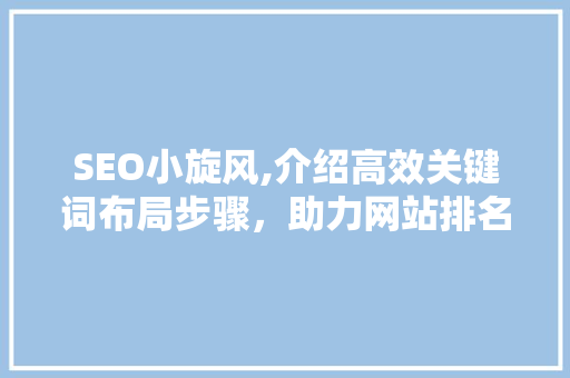 SEO小旋风,介绍高效关键词布局步骤，助力网站排名飙升