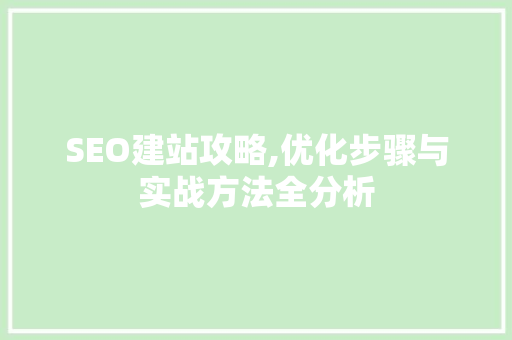 SEO建站攻略,优化步骤与实战方法全分析