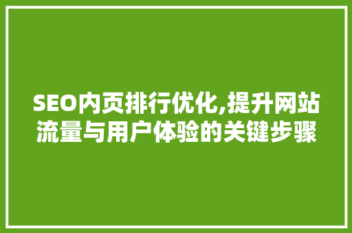 SEO内页排行优化,提升网站流量与用户体验的关键步骤