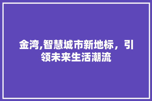 金湾,智慧城市新地标，引领未来生活潮流