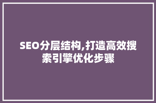 SEO分层结构,打造高效搜索引擎优化步骤