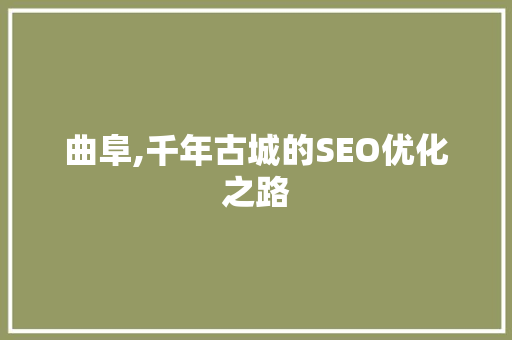 曲阜,千年古城的SEO优化之路