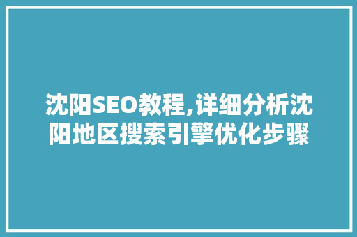 沈阳SEO教程,详细分析沈阳地区搜索引擎优化步骤