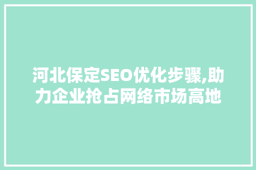 河北保定SEO优化步骤,助力企业抢占网络市场高地