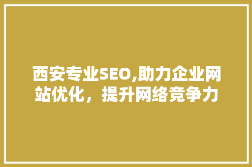 西安专业SEO,助力企业网站优化，提升网络竞争力