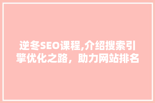 逆冬SEO课程,介绍搜索引擎优化之路，助力网站排名提升