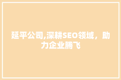 延平公司,深耕SEO领域，助力企业腾飞