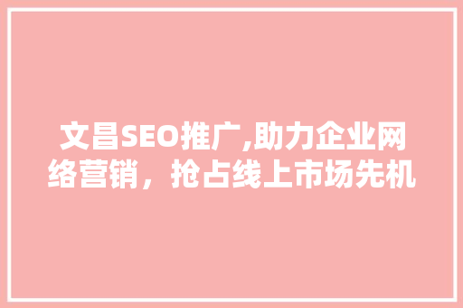 文昌SEO推广,助力企业网络营销，抢占线上市场先机