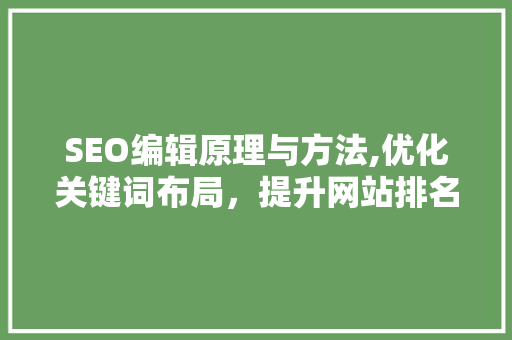 SEO编辑原理与方法,优化关键词布局，提升网站排名