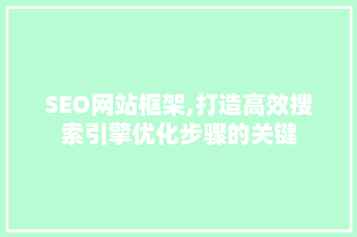 SEO网站框架,打造高效搜索引擎优化步骤的关键