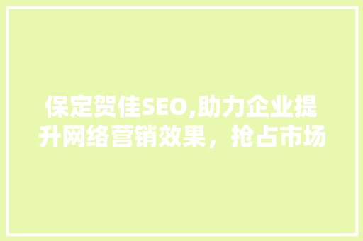 保定贺佳SEO,助力企业提升网络营销效果，抢占市场先机