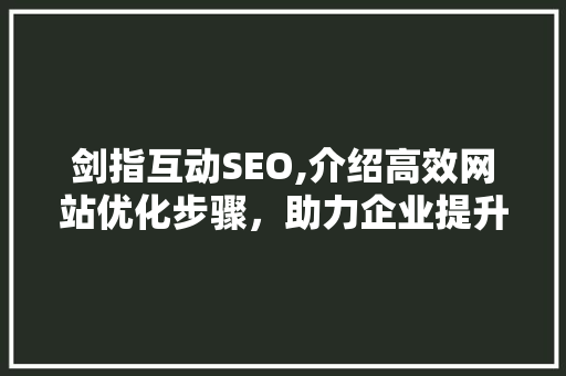 剑指互动SEO,介绍高效网站优化步骤，助力企业提升在线竞争力