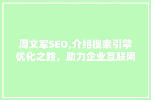 周文军SEO,介绍搜索引擎优化之路，助力企业互联网营销