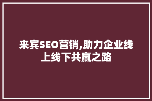 来宾SEO营销,助力企业线上线下共赢之路