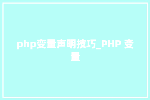 php变量声明技巧_PHP 变量