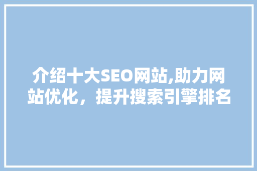 介绍十大SEO网站,助力网站优化，提升搜索引擎排名