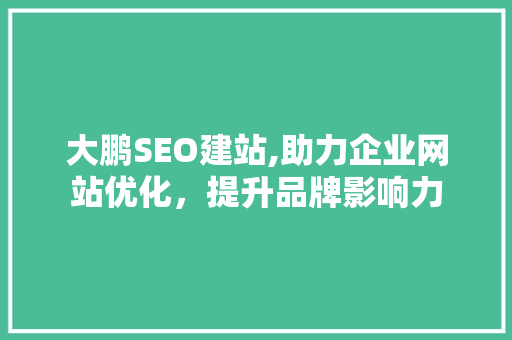 大鹏SEO建站,助力企业网站优化，提升品牌影响力