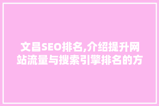 文昌SEO排名,介绍提升网站流量与搜索引擎排名的方法