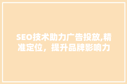 SEO技术助力广告投放,精准定位，提升品牌影响力
