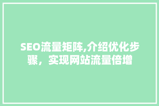 SEO流量矩阵,介绍优化步骤，实现网站流量倍增