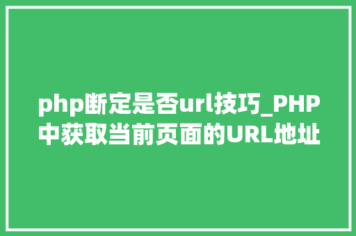 php断定是否url技巧_PHP中获取当前页面的URL地址的方法
