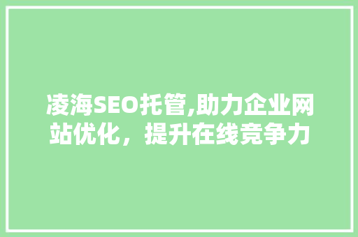 凌海SEO托管,助力企业网站优化，提升在线竞争力
