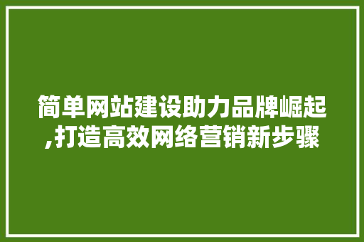简单网站建设助力品牌崛起,打造高效网络营销新步骤