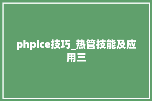 phpice技巧_热管技能及应用三
