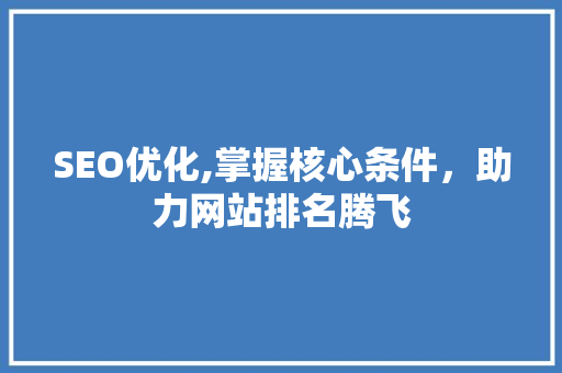 SEO优化,掌握核心条件，助力网站排名腾飞