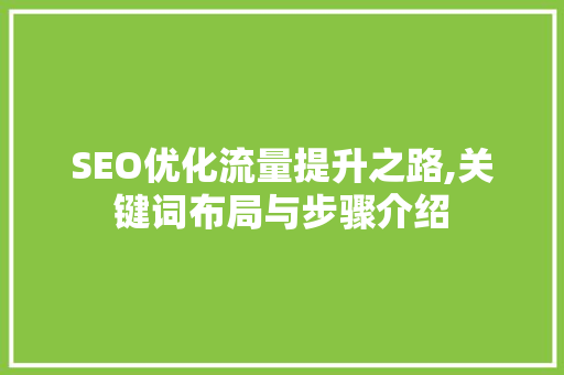 SEO优化流量提升之路,关键词布局与步骤介绍