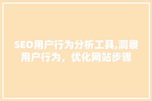 SEO用户行为分析工具,洞察用户行为，优化网站步骤