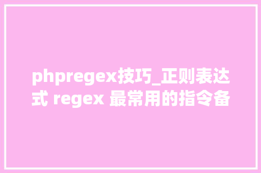 phpregex技巧_正则表达式 regex 最常用的指令备用查询