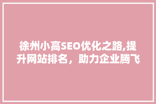 徐州小高SEO优化之路,提升网站排名，助力企业腾飞