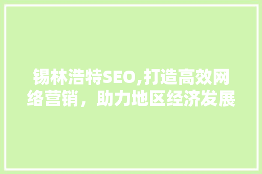 锡林浩特SEO,打造高效网络营销，助力地区经济发展