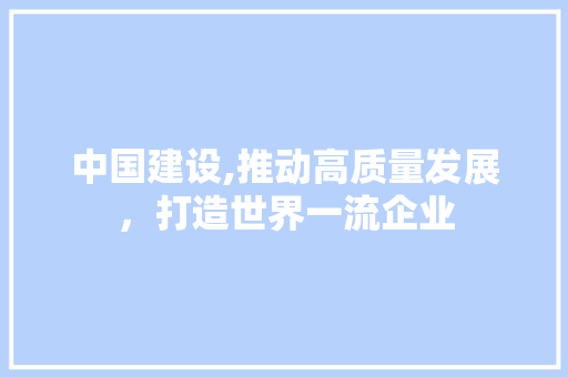 中国建设,推动高质量发展，打造世界一流企业