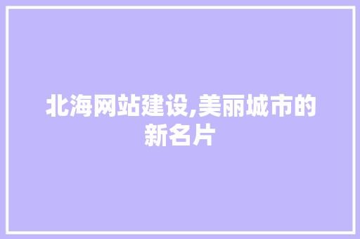 北海网站建设,美丽城市的新名片
