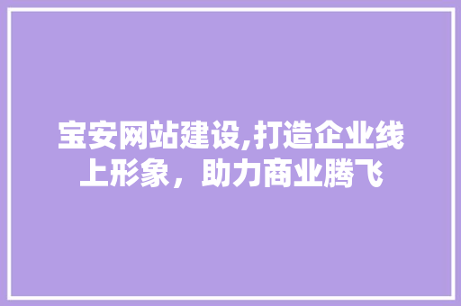 宝安网站建设,打造企业线上形象，助力商业腾飞
