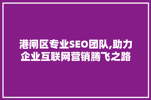 港闸区专业SEO团队,助力企业互联网营销腾飞之路