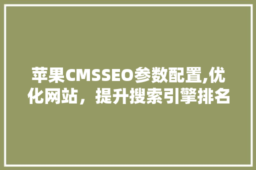 苹果CMSSEO参数配置,优化网站，提升搜索引擎排名的方法